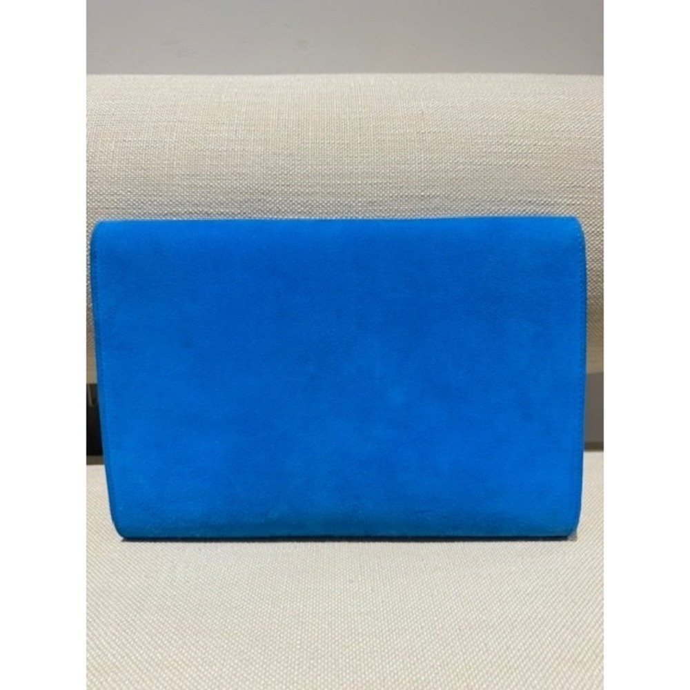 Authentic MANSUR GAVRIEL Blue Suede Clutch - Picture 2 of 10
